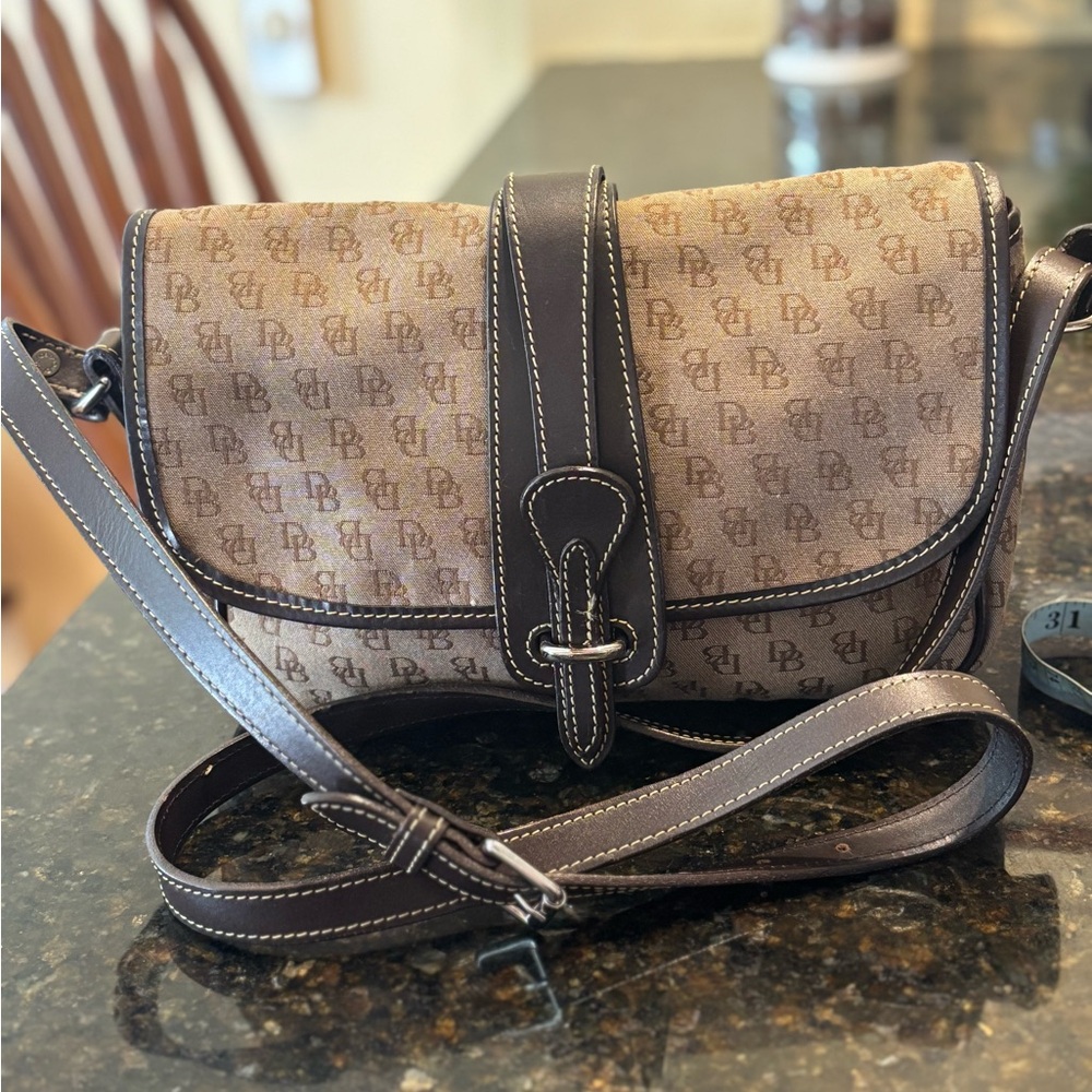 Dooney & Bourke Tan and Brown Crossbody Bag